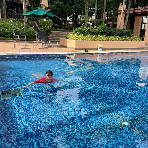 Swimming to chill and calm down