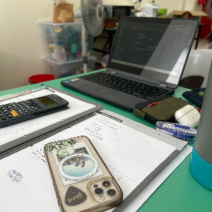 chilling and studying