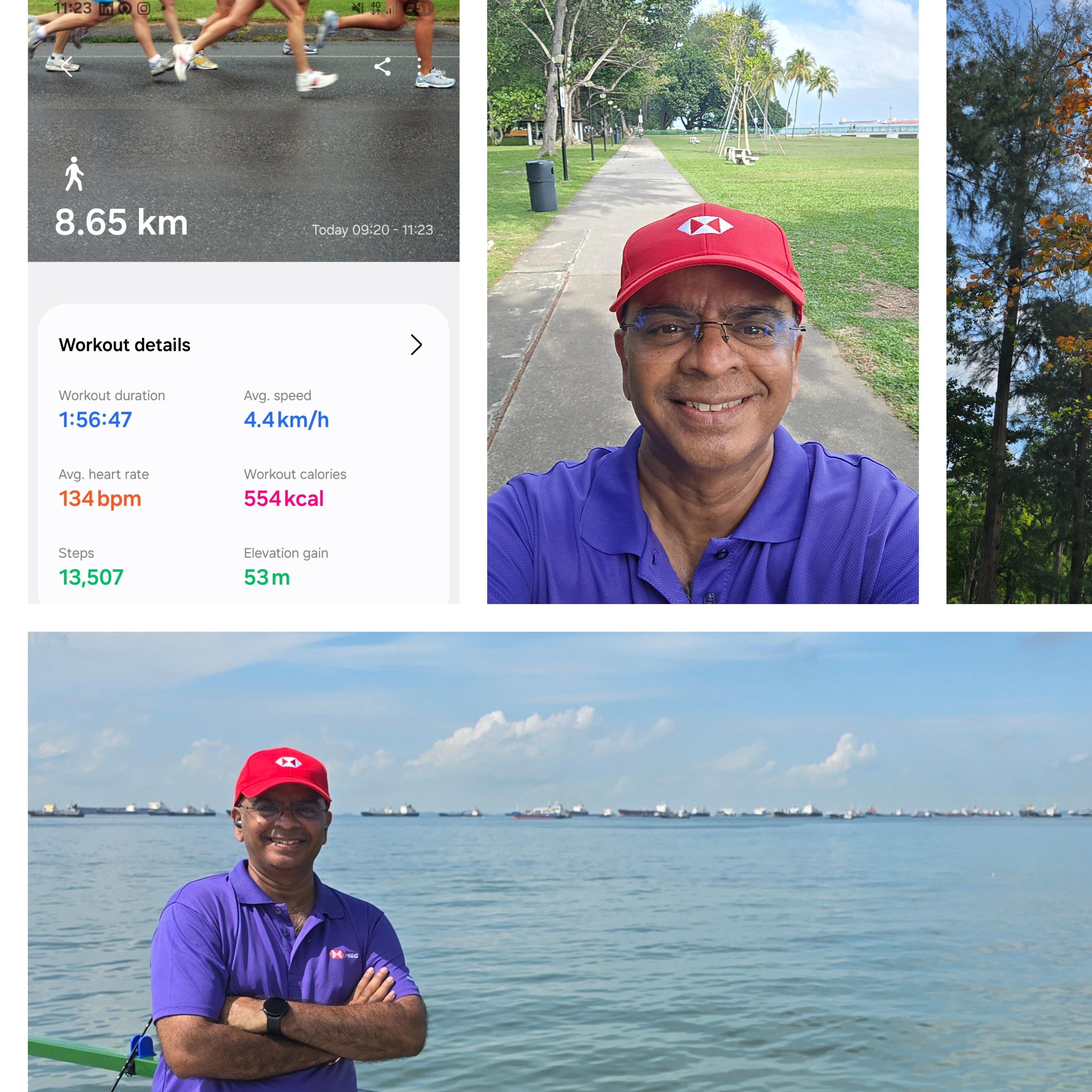 A late morning 8.5 km walk on ECP