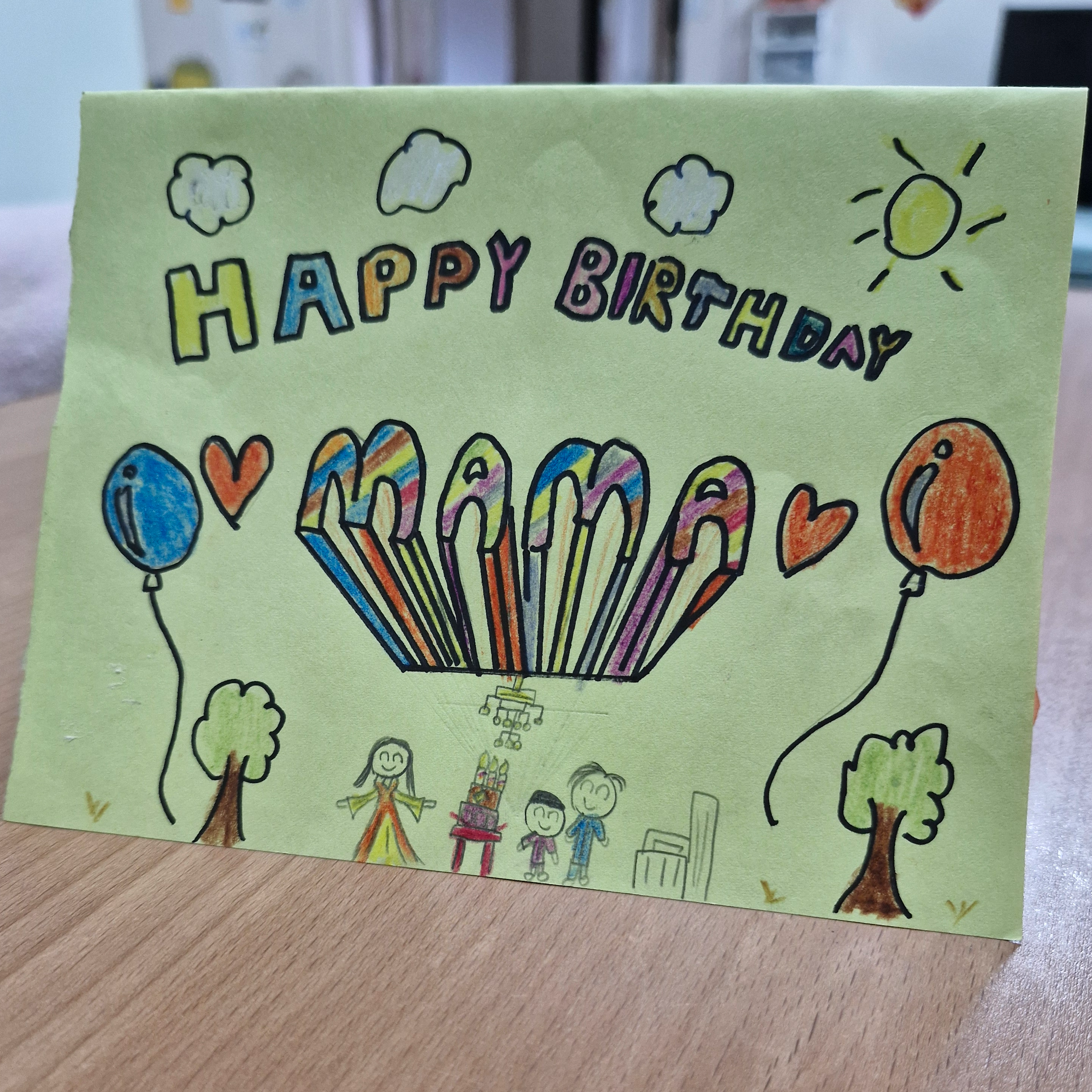 "Selfie" on a birthday card