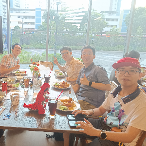 Eating with friends